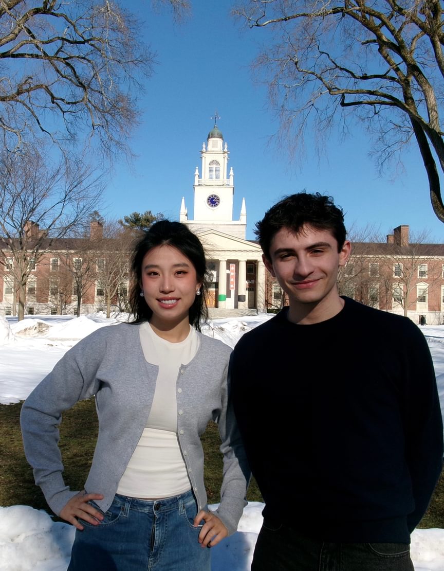 Evan and Anny in front of Sam Phil