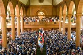 All-School Meeting flag procession