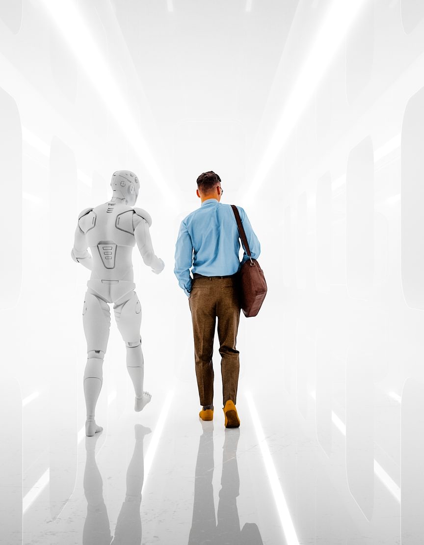 Man and robot iStock