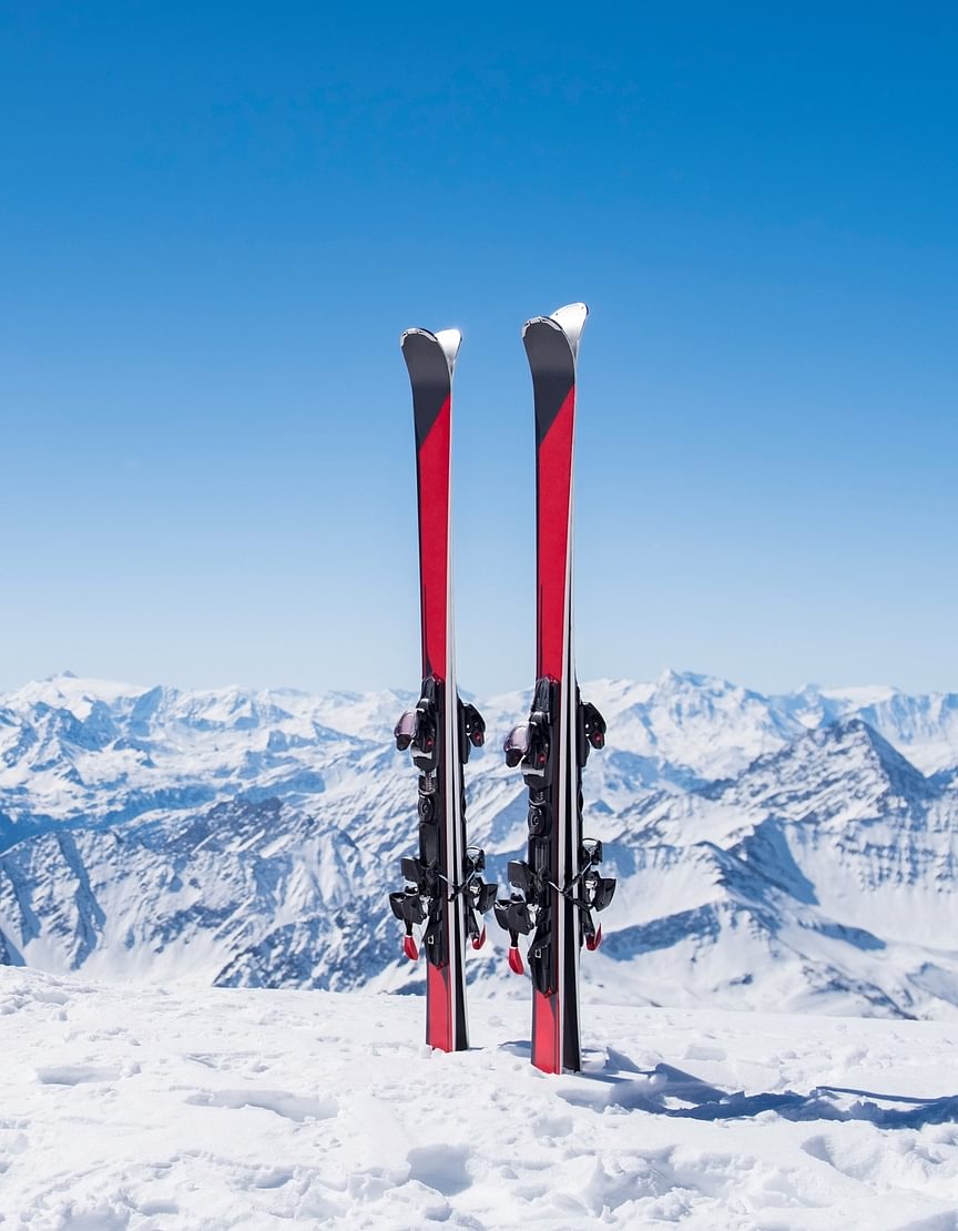 two skis in the snow