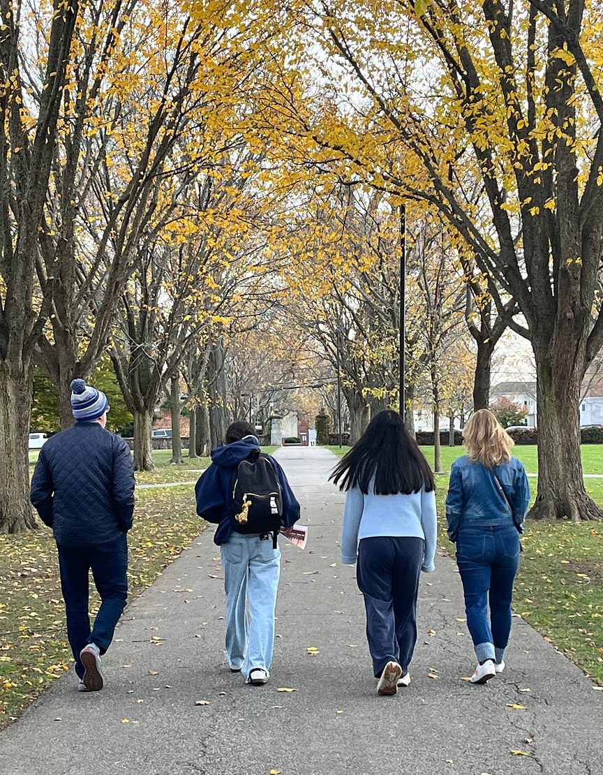 Students on Elm Walk