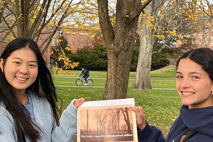 Students at the Elm Arch