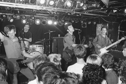 The Del Fuegos: Warren (left) and Dan (center) with Tom Lloyd ’79, courtesy of Phillips Academy Archives. Top image: Warren Zanes by Piero Zanes.