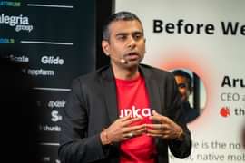 Arun at a speaking engagement