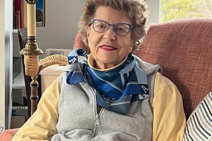 Betsy Powell at home in Needham
