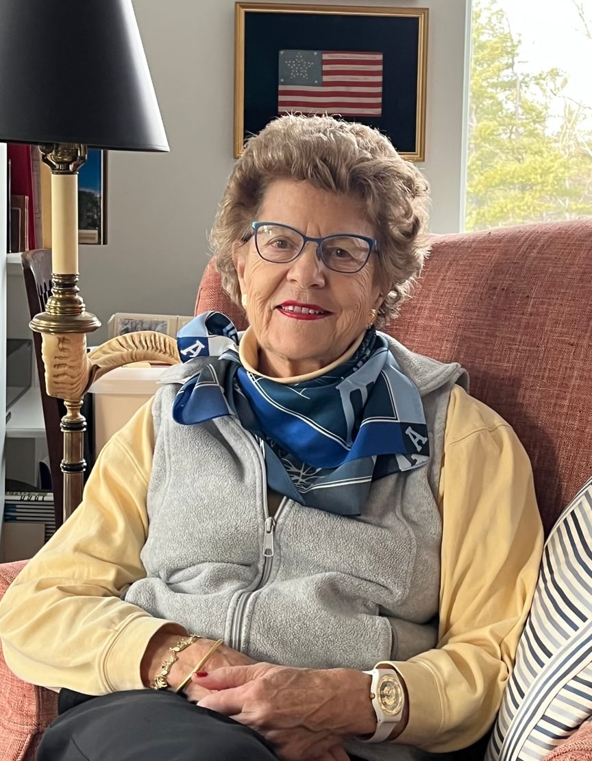 Betsy Powell at home in Needham