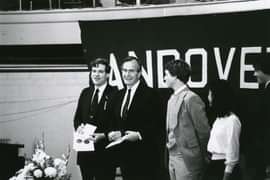 George H.W. Bush with students in 1981