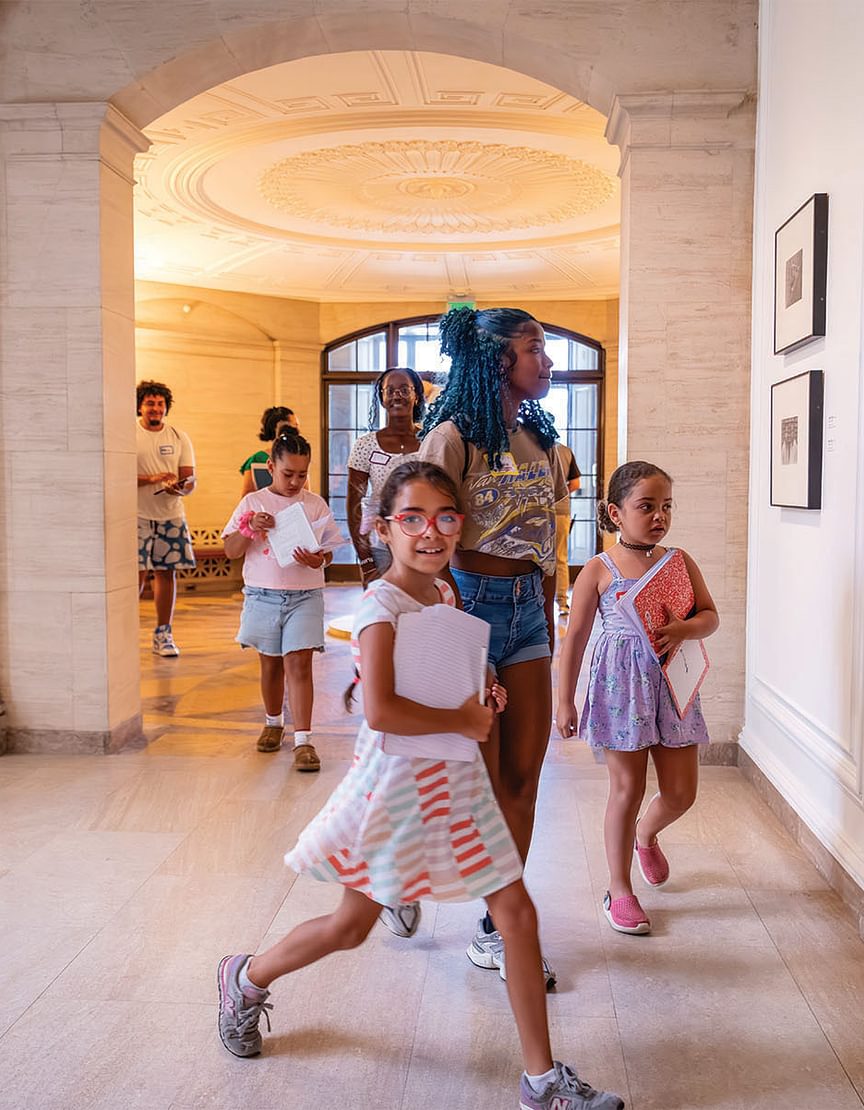 Students walk through the Addison Gallery