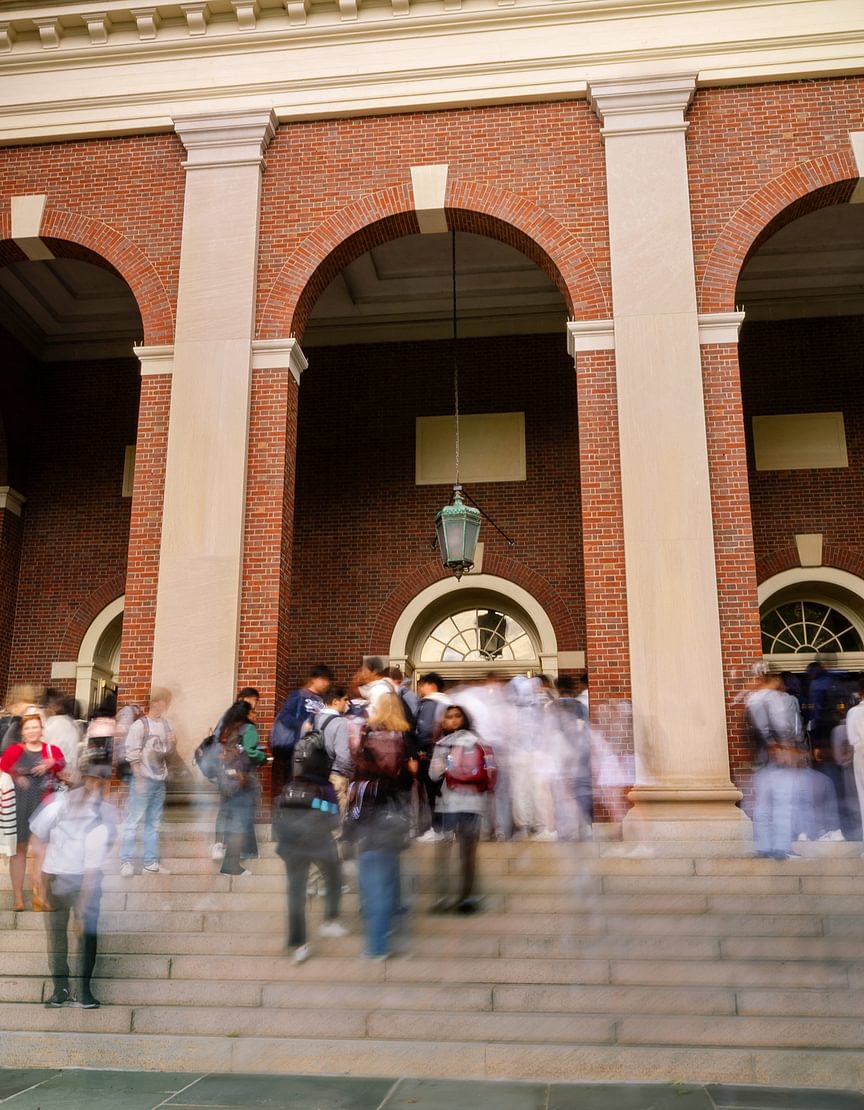 Students gathering in front of Cochran Chapel