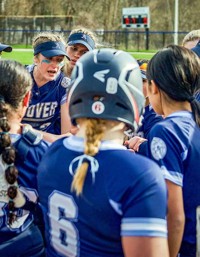 Student-athletes in a huddle