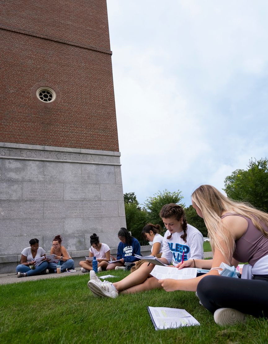 Students enjoying class on campus