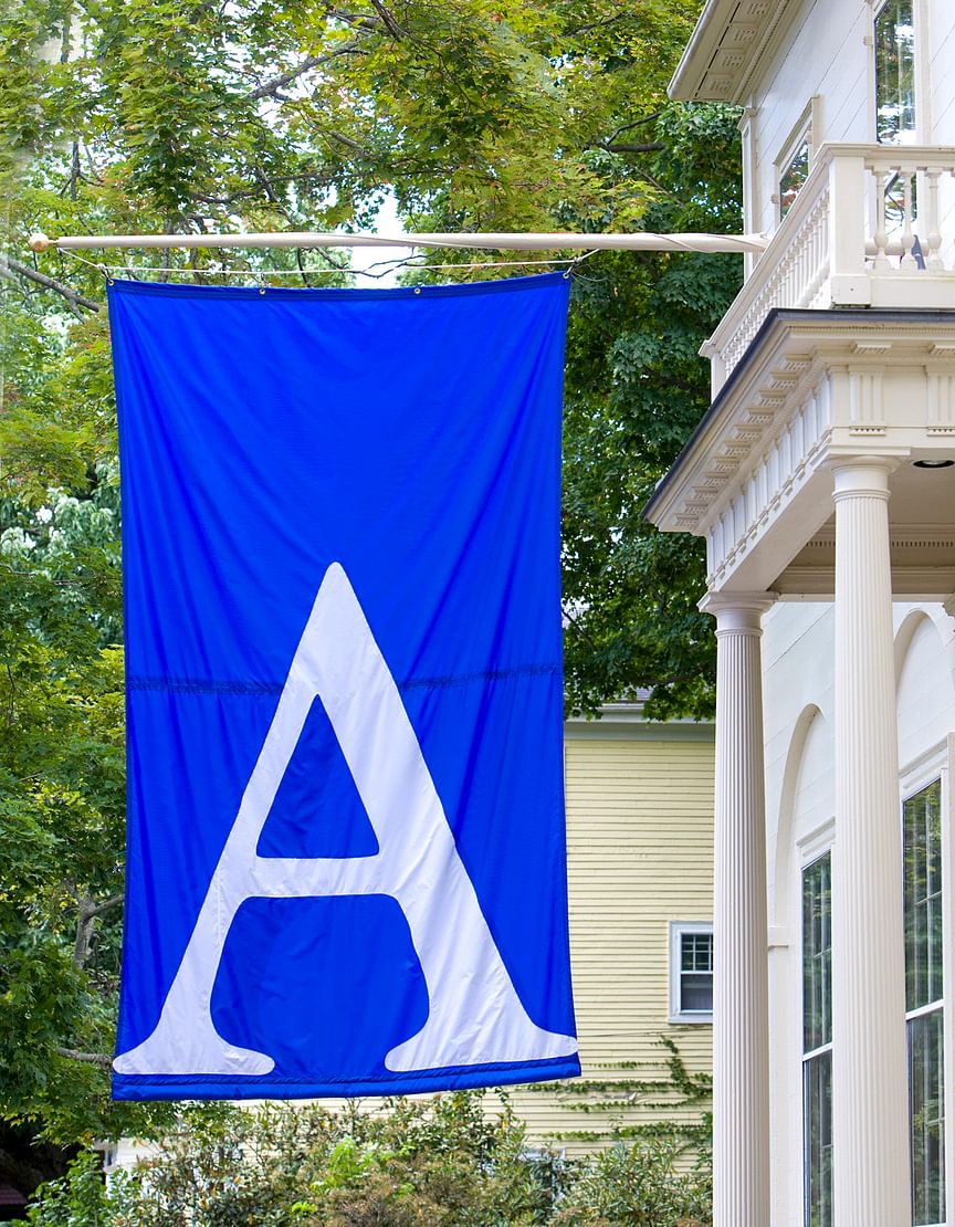 Andover flag hanging on campus