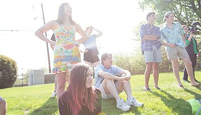 People Sitting on the Grass