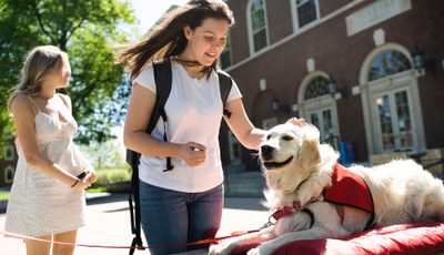 Student with dog