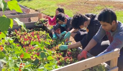 Students in Garden