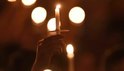 Candles lit in Cochran Chapel