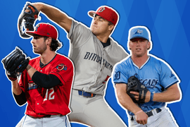 three alumni baseball players