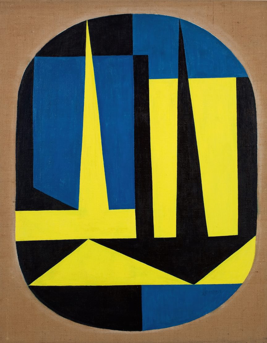 Carmen Herrera, A City, 1949, acrylic on burlap © Estate of Carmen Herrera