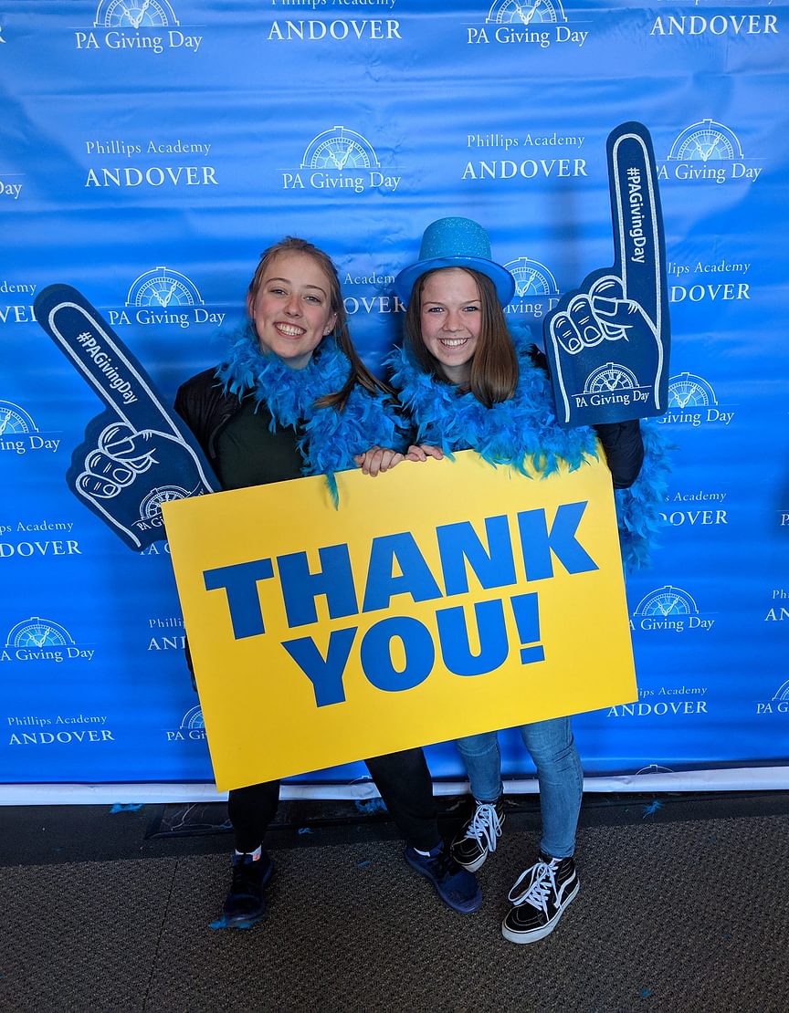 Students with Thank You sign