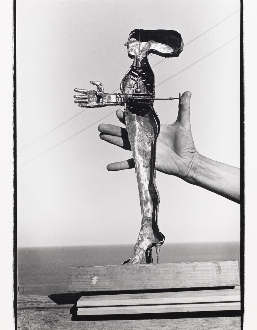 Robert Frank, June's Hand and Sculpture, Mabou, c. 1980. Gelatin silver print, 12 1/2 x 8 5/8 inches.