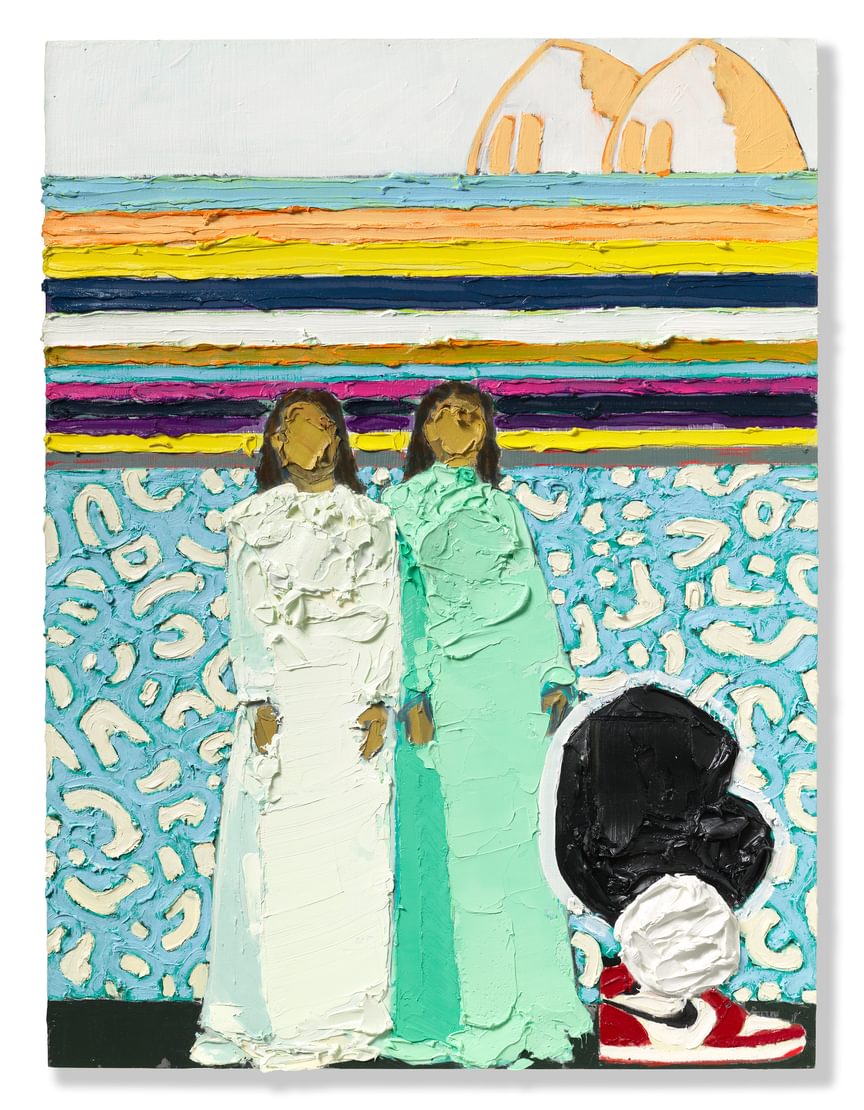 Lavaughan Jenkins, Thought about you this morning, 2022, oil on panel, 30 1/8 x 22 5/8 x 2 1/2 inches, courtesy of the artist