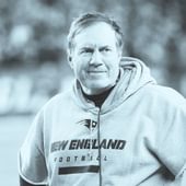 Bill Belichick '71 on the sidelines of a football game