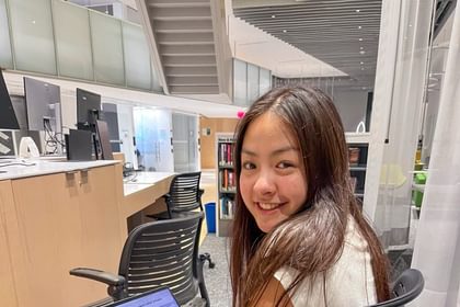 student sitting down