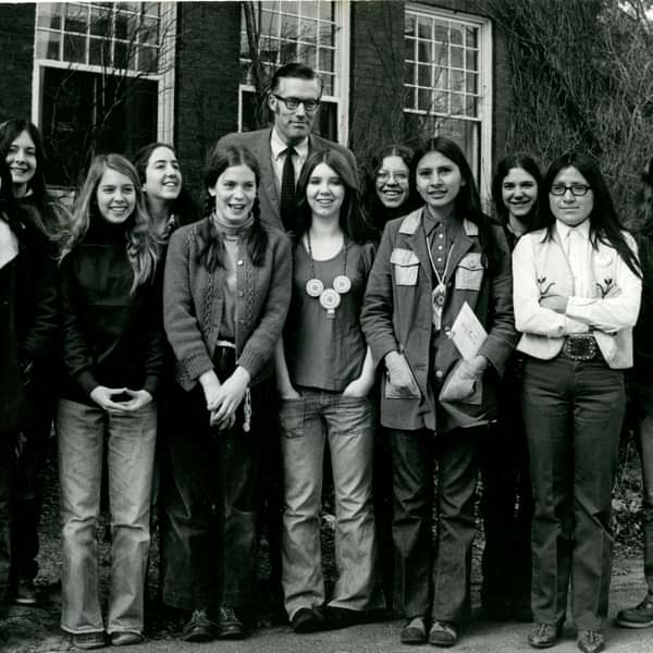 Don Gordon with Abbot Students