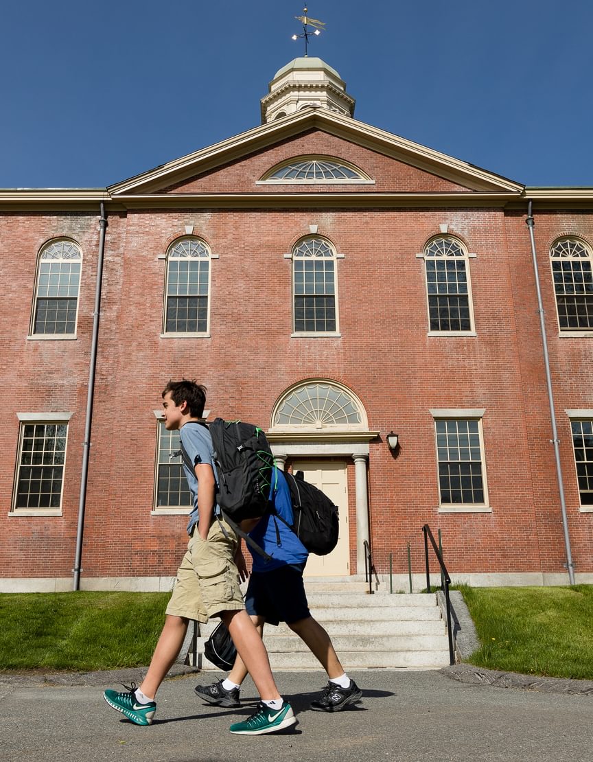 kids walking on campus